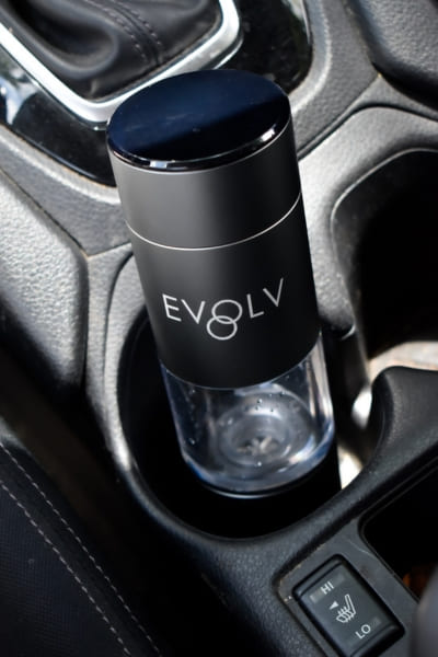 Evolv hydrogen water bottle in my car