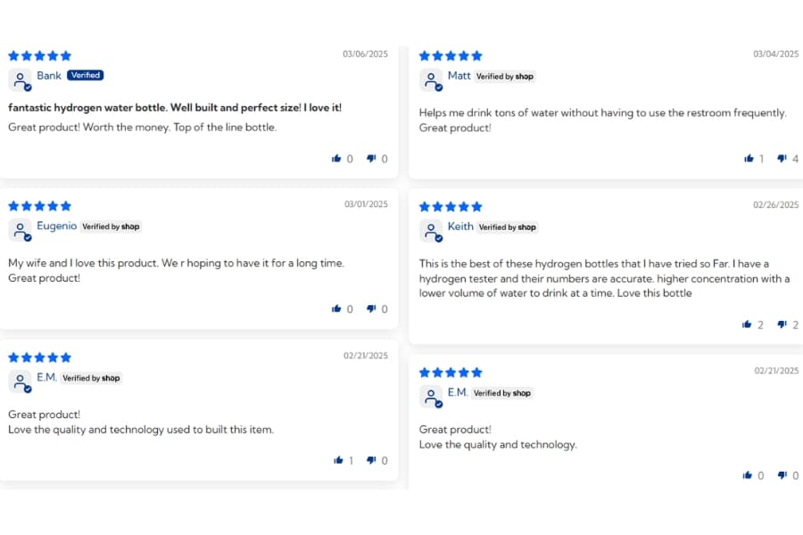Evolv hydrogen water bottle user reviews