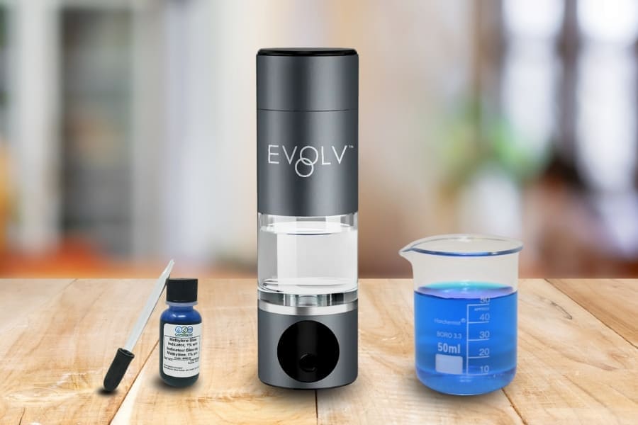Testing hydrogen concentration in Evolv hydrogen water bottle